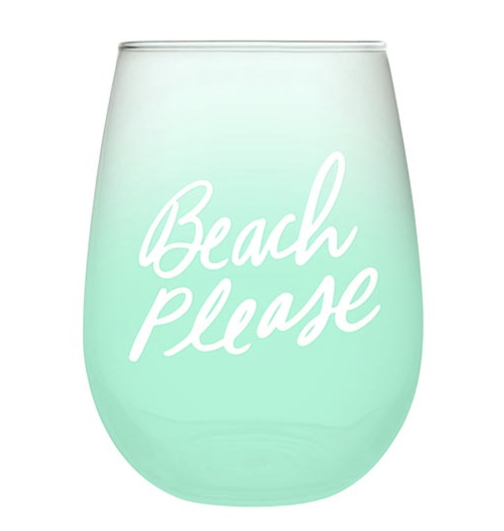 Beach Please Wine Glass #SC105