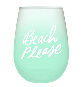 Beach Please Wine Glass #SC105