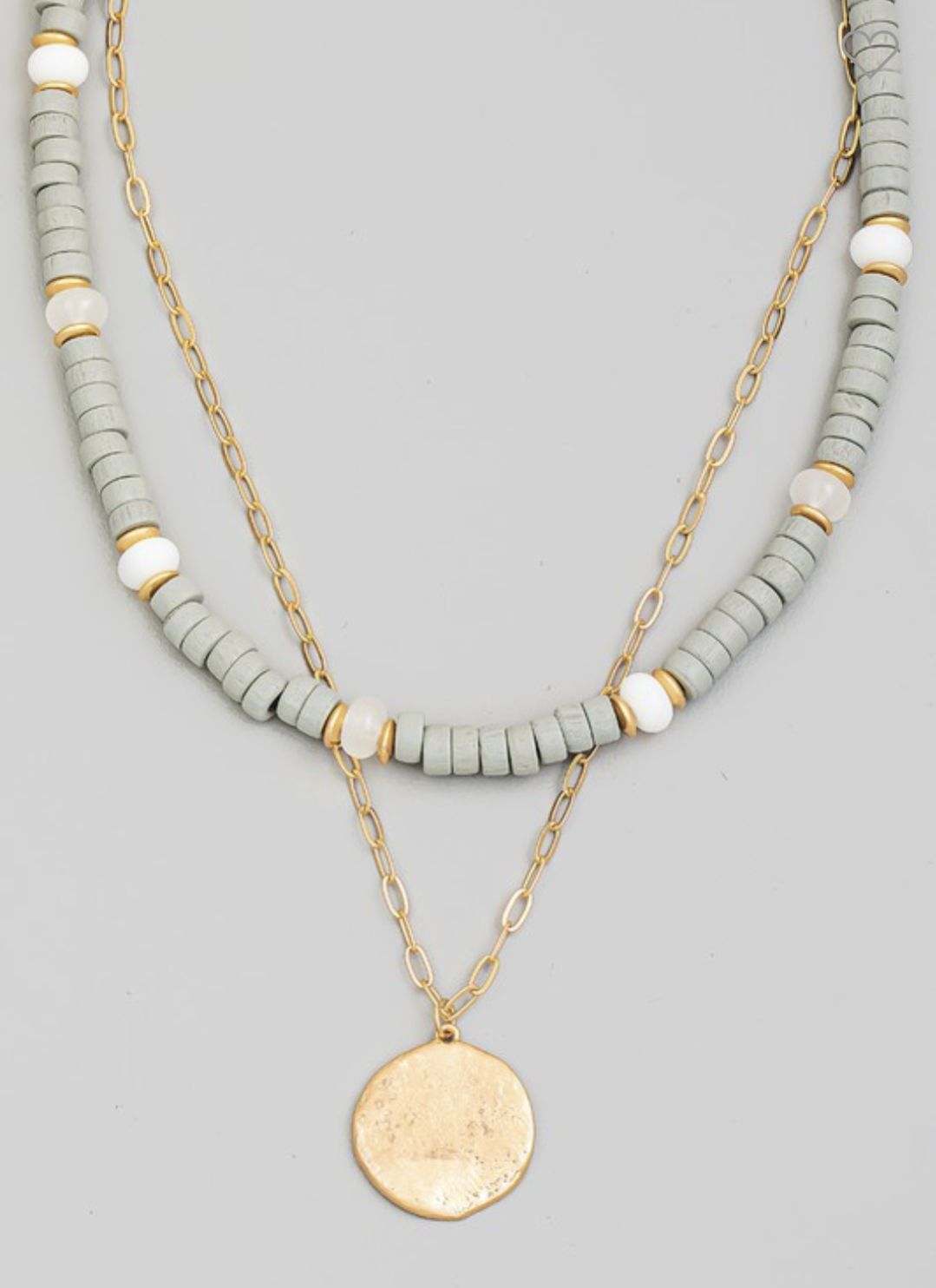 Beaded Layer & Coin Necklace #JW121