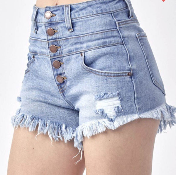 Risen button up shorts #s291