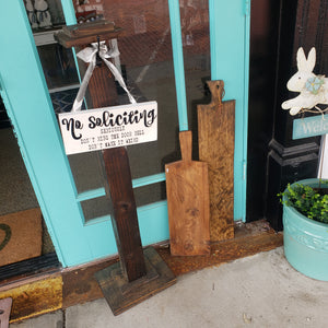 Front Porch Stand With No Soliciting Sign