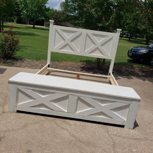 Farmhouse Bed W/ Chest NOT AVAILABLE FOR SHIPPING Located in Farmersville, TX