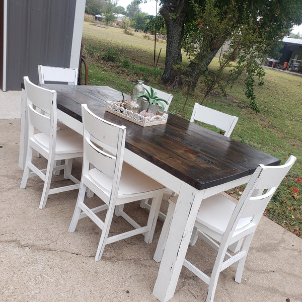 Custom Built Farmhouse Table & Bench NOT AVAILABLE FOR SHIPPING Located in Farmersville, TX