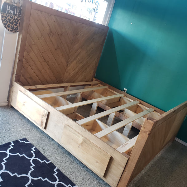 Farmhouse Bed w/ 4 Drawers NOT AVAILABLE FOR SHIPPING