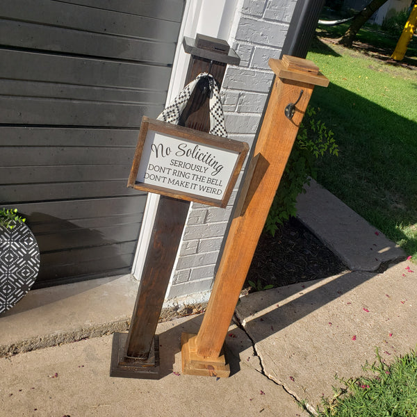 Front Porch Stand With No Soliciting Sign