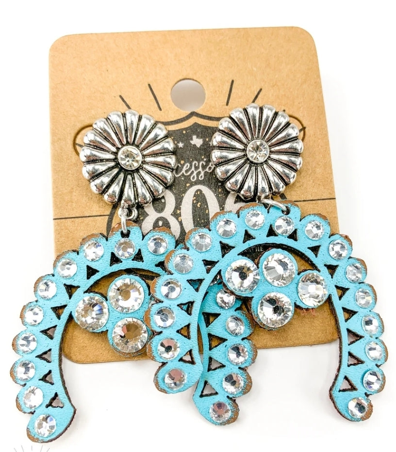 Leather Squashblossom Earring #8700