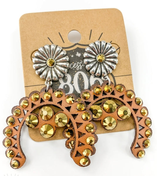 Leather Squashblossom Earring #8700