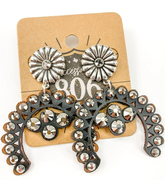 Leather Squashblossom Earring #8700