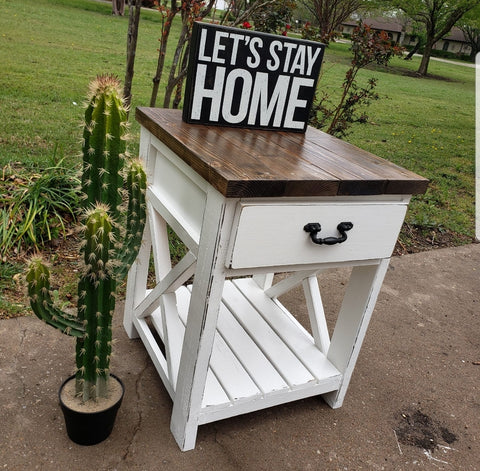 Side Table w/ Drawer NOT AVAILABLE FOR SHIPPING Located in Farmersville, TX