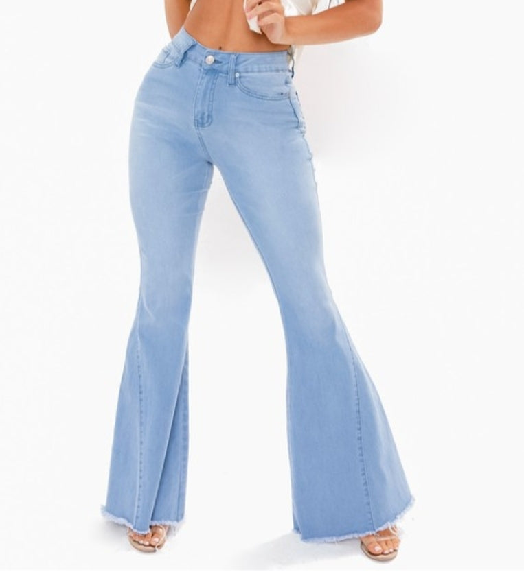 Light Wash Denim Flair Jeans #56465