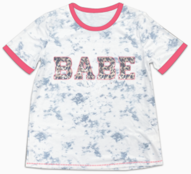 Leopard Babe on Marble Shirt K112