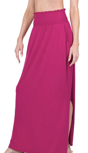 Maxi skirt with pockets #s199