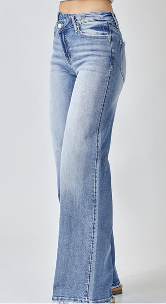 Risen wide leg jeans #S180
