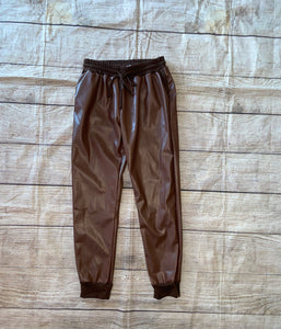 Pleather joggers #L102