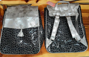 Silver Gray leopard backpack #S131