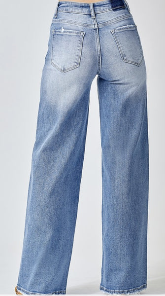 Risen wide leg jeans #S180