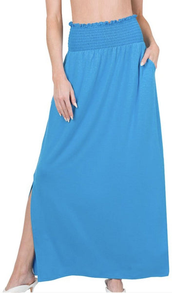 Maxi skirt with pockets #s199