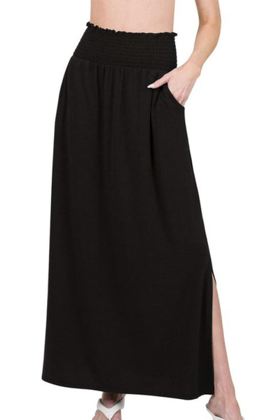 Maxi skirt with pockets #s199