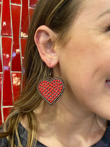 Heart Shaped Dangle Earrings E104