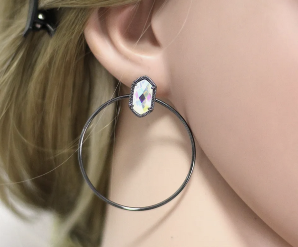 Druzy Hoop Earrings #E122