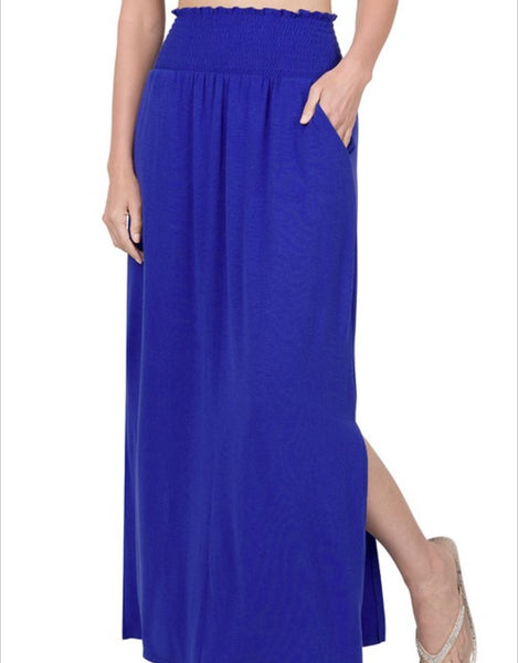 Maxi skirt with pockets #s199
