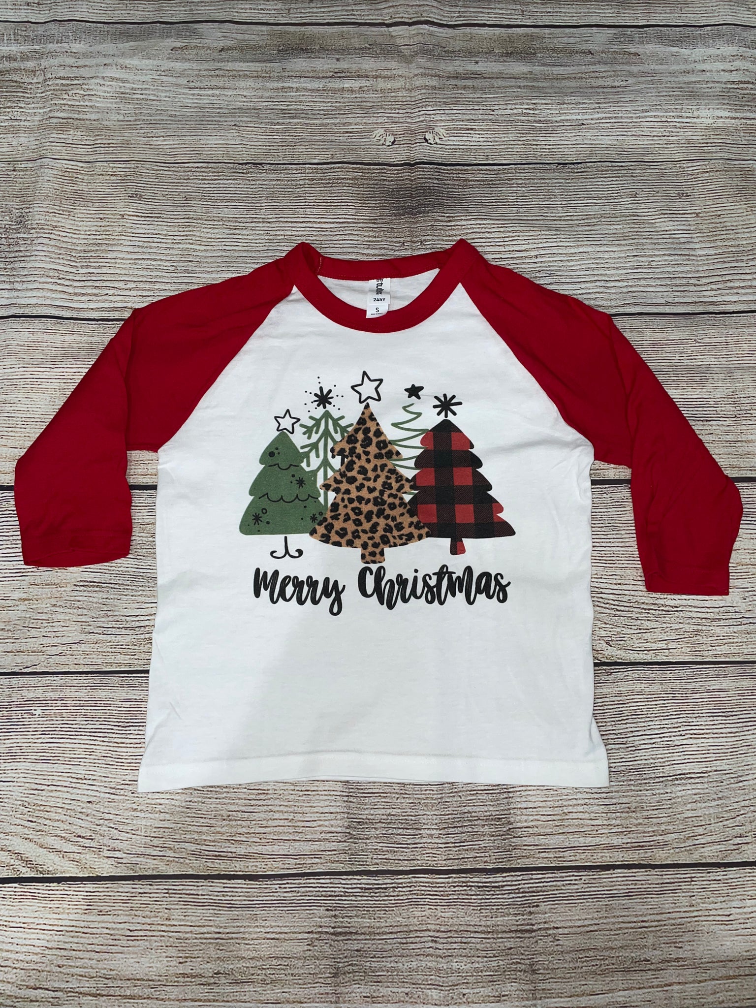 Merry Christmas Kids Raglan Tee #K107